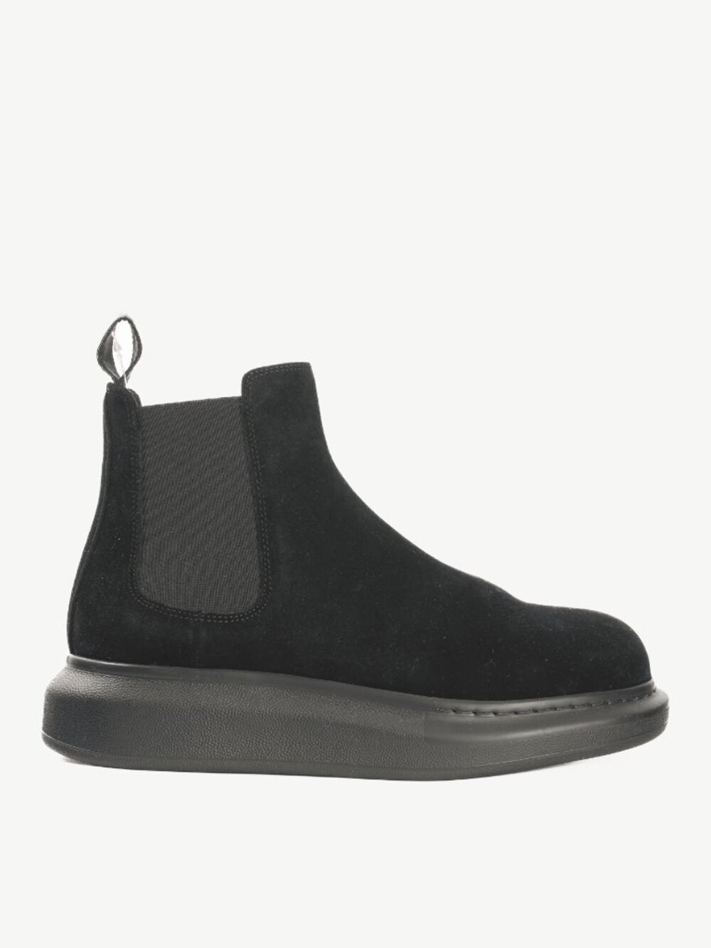 Alexander McQueen Hybrid Black Suede Chelsea Ankle Boots